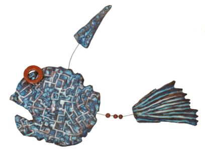 PesceFrattale, 2010. PesceFrattale, 2010. Maiolica e filo metallico, b75